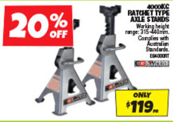 Autobarn 4000KG RATCHET TYPE AXLE STANDS offer