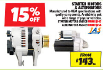 Autobarn STARTER MOTORS & ALTERNATORS offer