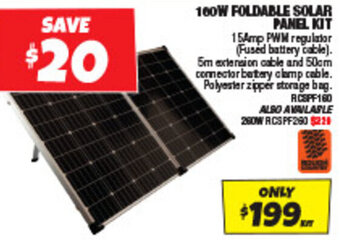 Autobarn 160W FOLDABLE SOLAR PANEL KIT offer