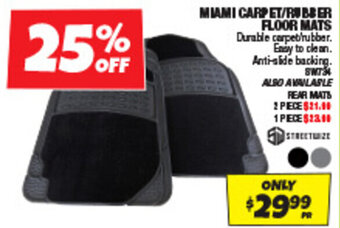 Autobarn MIAMI CARPET/RUBBER FLOOR MATS offer