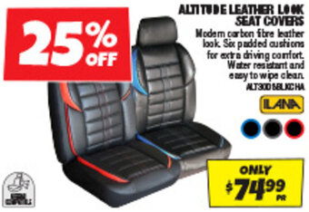 Autobarn ALTITUDE LEATHER LOOK SEAT COVERS offer