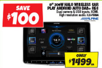 Autobarn 9" 200W HALO WIRELESS CAR PLAY ANDROID AUTO DAB+ REC offer