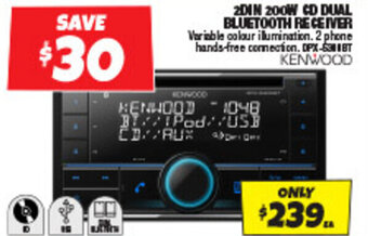 Autobarn 2DIN 200W GD DUAL BLUETOOTH RECEIVER offer
