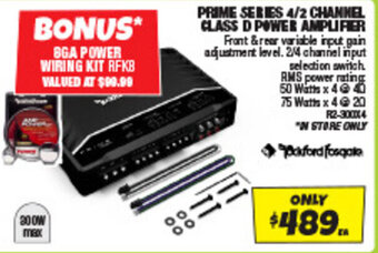 Autobarn PRIME SERIES 4/2 CHANNEL CLASS D POWER AMPLIFER offer