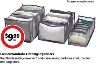 Coles Culinex Wardrobe Clothing Organisers offer