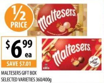 Supabarn MALTESERS GIFT BOX SELECTED VARIETIES 360/400g offer