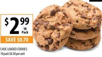 Supabarn CHOC LOADED COOKIES 10 pack offer