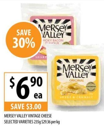 Supabarn MERSEY VALLEY VINTAGE CHEESE SELECTED VARIETIES 235g offer