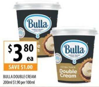 Supabarn BULLA DOUBLE CREAM 200ml offer