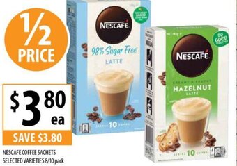 Supabarn NESCAFE COFFEE SACHETS SELECTED VARIETIES 8/10 pack offer
