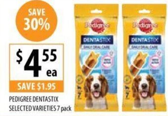 Supabarn PEDIGREE DENTASTIX SELECTED VARIETIES 7 pack offer