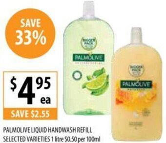 Supabarn PALMOLIVE LIQUID HANDWASH REFILL SELECTED VARIETIES 1 litre offer