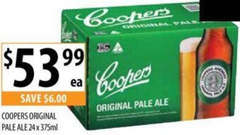 Supabarn COOPERS ORIGINAL PALE ALE 24 x 375ml offer