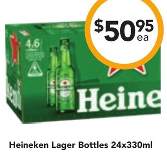 Woolworths Heineken Lager Bottles 24x330ml offer