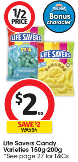 Coles Life Savers Candy Varieties 150g-200g offer