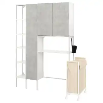 IKEA Enhet storage combination, white/concrete effect, 80x32x204 cm offer