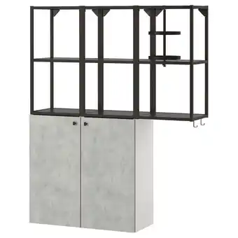 IKEA Enhet storage combination, anthracite/concrete effect, 120x32x150 cm offer
