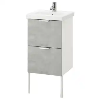 IKEA Enhet / tvällen wash-stand with 2 drawers, concrete effect/white pilkån tap, 44x43x87 cm offer