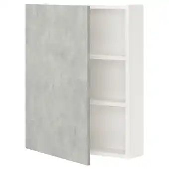 IKEA Enhet wall cb w 2 shlvs/door, white/concrete effect, 60x17x75 cm offer