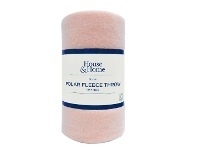 BIG W House & Home Polar Fleece Throw 127cm x 152cm - Blush offer