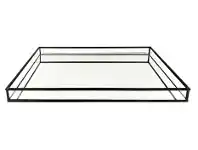 BIG W Home Interiors Black Mirror Tray 35cm x 20cm x 3cm offer