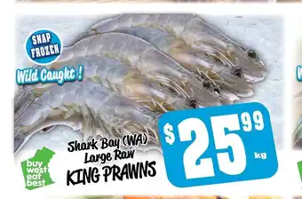 Farmer Jack's Shark Bay (WA) Large Raw King Prawns offer