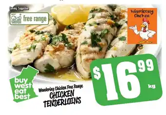 Wandering Chicken Free Range Chicken Tenderloins