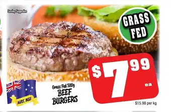Farmer Jack's Grass Fed 500g Beef Burgers offer