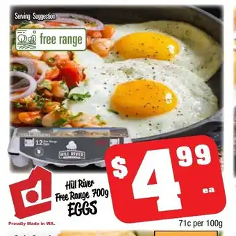 Hill River Free Range 700g Eggs