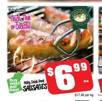 Farmer Jack's 1kg Irish Pork Sausages offer