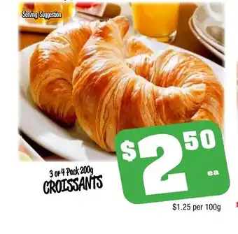 3 or 4 Pack 200g Croissants