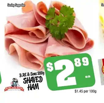 Farmer Jack's B.RE & Sons 100g Shaved Ham offer