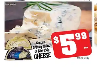 Farmer Jack's Castello Creamy White or Blue 1kg Cheese offer