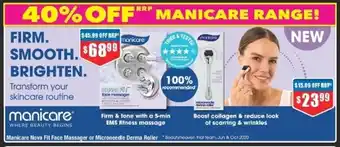 Chemist Warehouse Manicare Nova Fit Face Massager or Microneedle Derma Roller offer