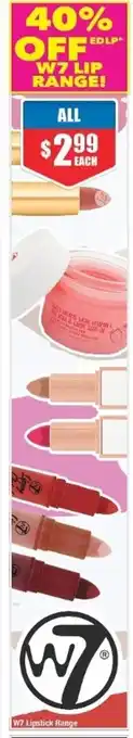 Chemist Warehouse W7 Lipstick Range offer