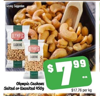 Farmer Jack's Olympic Cashews Salted or Unsalted 450g offer