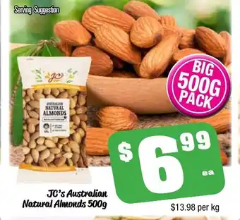 JC's Australian Natural Almonds 500g