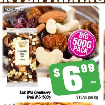 Farmer Jack's Eat Well Cranberry Trail Mix 1kg offer