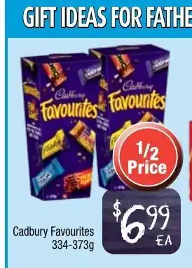 Farmer Jack's Cadbury Favourites 334-373g offer