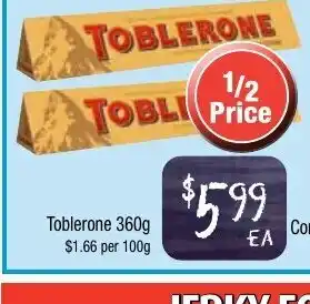 Farmer Jack's Toblerone 100g offer