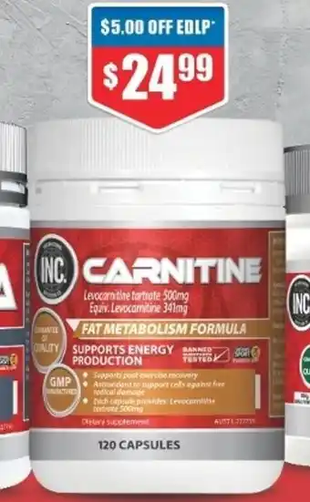 Chemist Warehouse INC Carnitine Fat Metabolism Formula offer