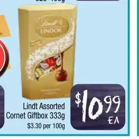 Lindt Assorted Cornet Giftbox 333g