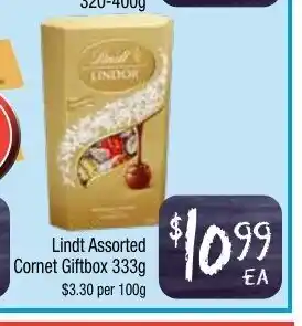 Lindt Assorted Cornet Giftbox 100g