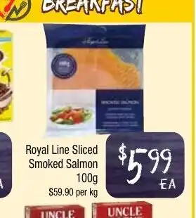 Royal Line Sliced Smoked Salmon 100g