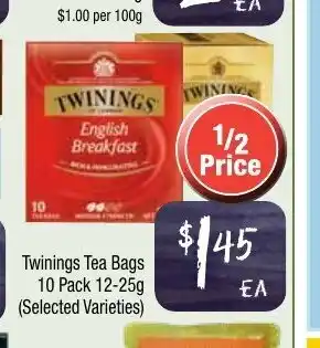 Twinings Tea Bags 10 Pack 12-25g