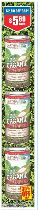 Chemist Warehouse Earthia Organic 100% Organic Sweetener offer