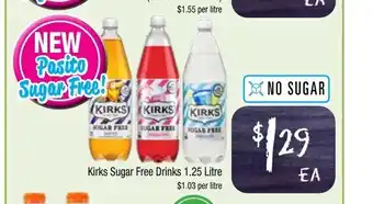 Farmer Jack's Kirks Sugar Free Drinks 1 Litre offer