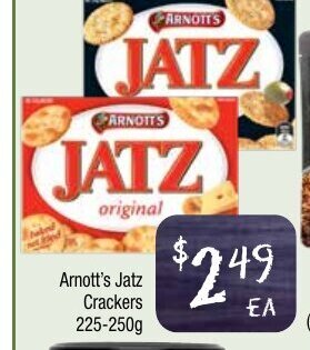 Farmer Jack's Arnott's Jatz Crackers 225-250g offer