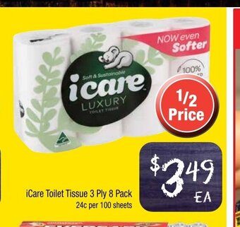 Farmer Jack's iCare Toilet Tissue 3 Ply 8 Pack offer