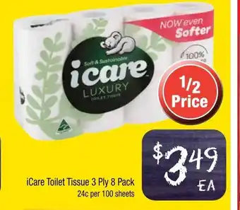 iCare Toilet Tissue 100 sheets